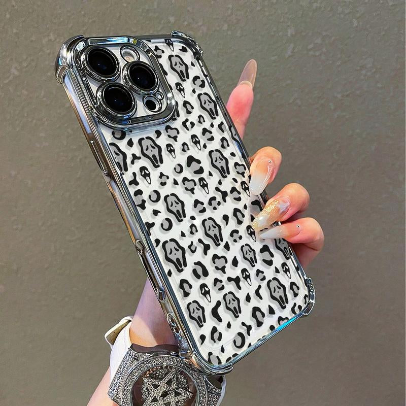 Scream Mask Mobile Phone Case, Designed with Spooky Faces and Wild Patterns, Suitable for Iphone 16, 15, 14, 13, 12 and 11 Pro Models, Made of TPU Material, and Provides Shockproof Protection. Perfect for Family, Friends, Children, Birthdays,Boyfriends, G