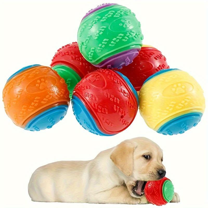 Squeaking Dog Ball Bright Durable High Elastic Rubber Toys Suitable for All Breeds Interactive Play Fun and Multi-Color Options