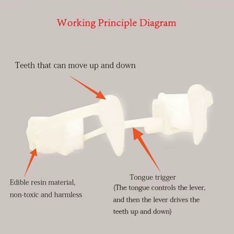 New Retractable Teeth Halloween Vampire Teeth Cosplay Supplies Props Teeth Zombie Fangs Vampire Dracula Teeth Dentures Fangs