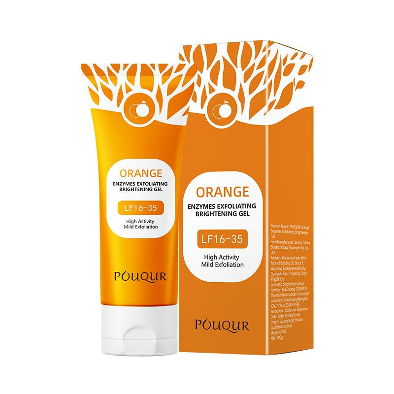 Vitamin C Orange Exfoliating Gel Gel Deeply Cleans Facial Skin,Brightening Facial Exfoliator, Dead Skin Remover
