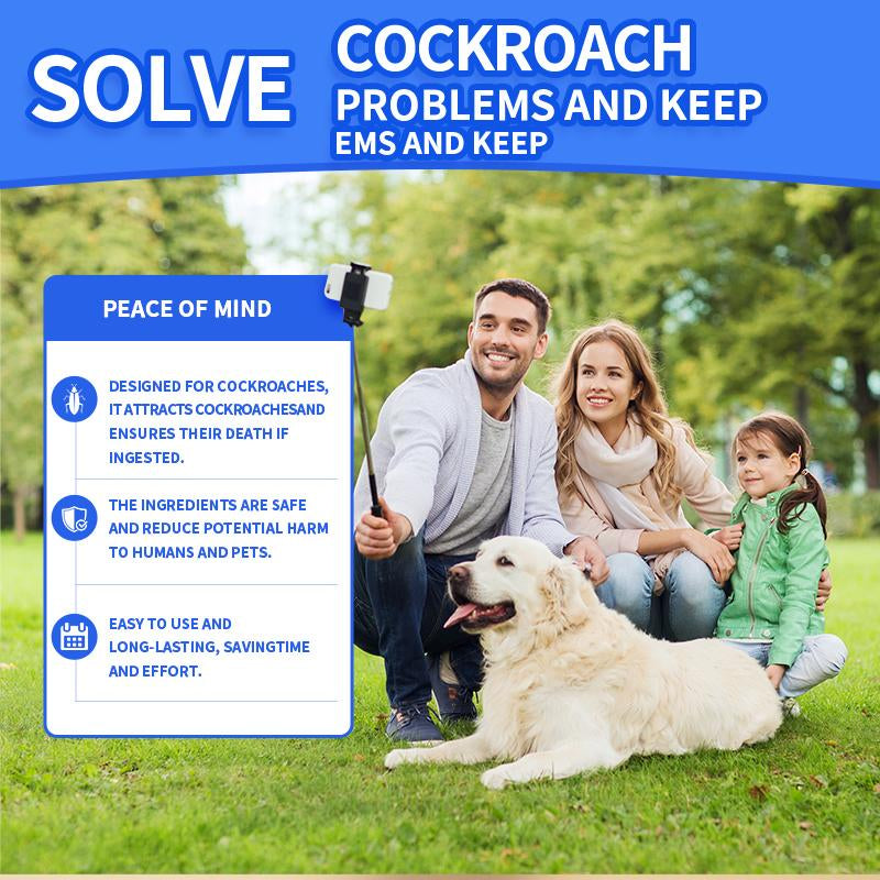 Zhongsanqing Insecticidal Bait - Small Size Roach Bait for Kitchen & Indoor Use with Dinetofuran 0.5% Active Ingredient No Magnets