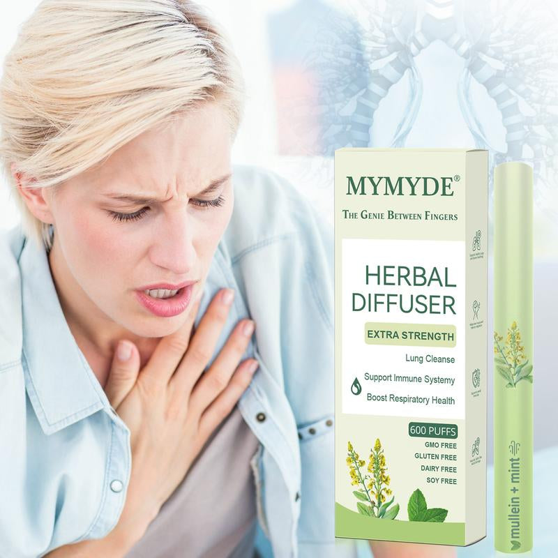 MYMYDE Thyme and Mint Extracts for Lung Detoxification and Oral Air Freshening, Herbal Diffusion Pen Relaxation Stick Solution