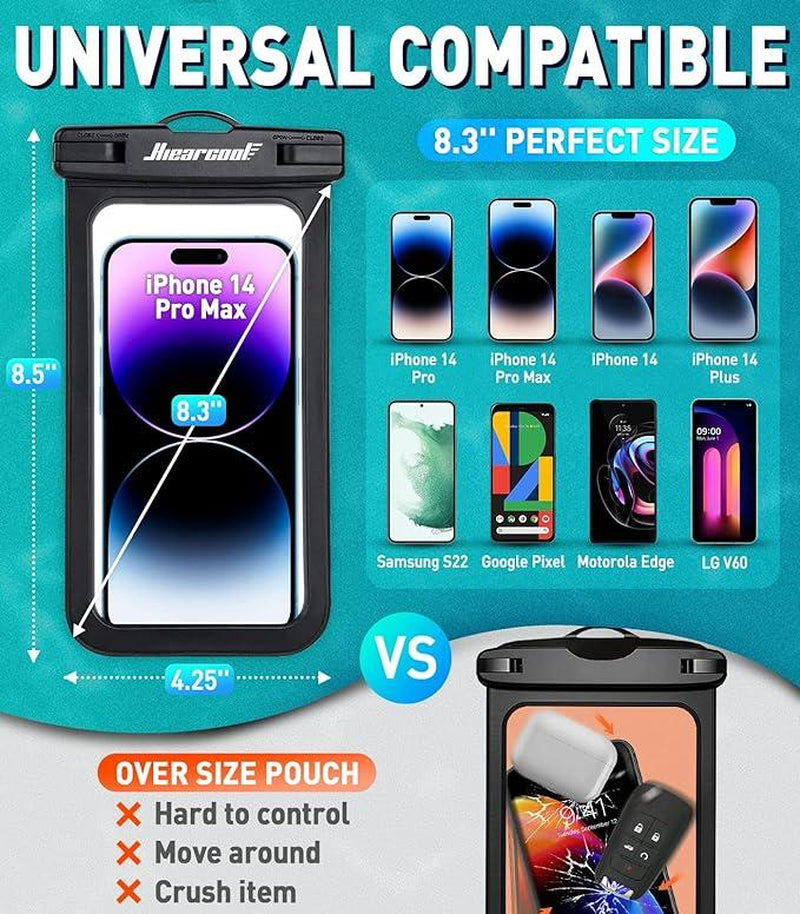 Waterproof Phone Pouch, Waterproof Phone Case for Iphone 15 14 13 12 Pro Max, IPX8 Cellphone Dry Bag Beach Cruise Ship Essentials 2Pack-8.3" Photo