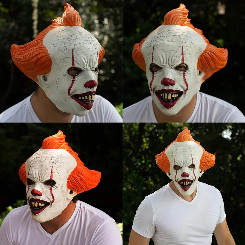 It Mask Pennywise Scary Clown Halloween Masks for Adult Men Women Horror Full Face Cosplay Costume Party Prop Halloween Festival Mask Halloween Festival Adjustable