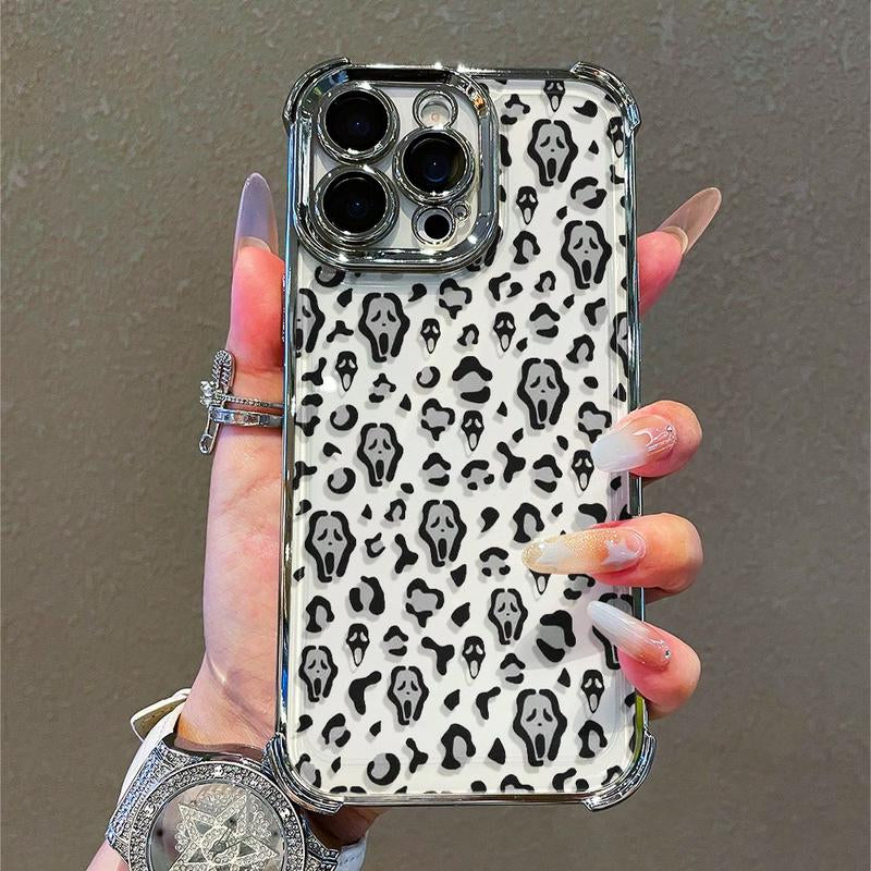 Scream Mask Mobile Phone Case, Designed with Spooky Faces and Wild Patterns, Suitable for Iphone 16, 15, 14, 13, 12 and 11 Pro Models, Made of TPU Material, and Provides Shockproof Protection. Perfect for Family, Friends, Children, Birthdays,Boyfriends, G