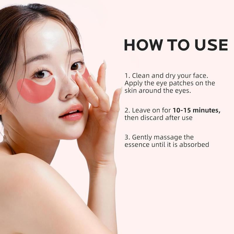 Under Eye Patches for Puffiness: Dark Circles and Puffy Eyes Treatment Caffeine Eye Mask with Niacinamide Hyaluronic Acid - Smooth Wrinkles Reduce Eye Bags Undereye Gel Pad (30 Pairs)