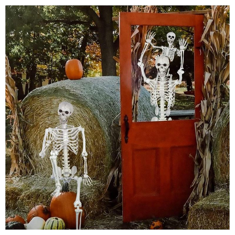 Life-Size 5.4Ft Posable Skeleton – Full Body Skeleton with Movable Joints for Spooky Halloween Decorations, Ornaments