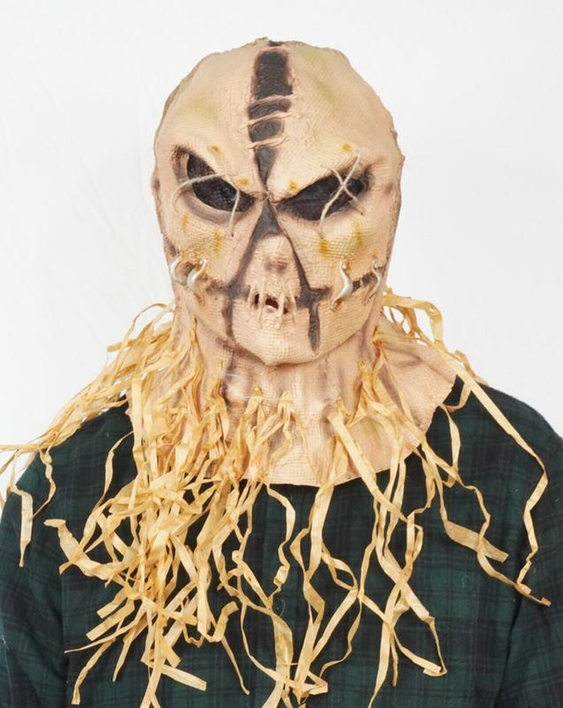 Evil Scarecrow Scary Halloween Costume Mask Latex Scare Crow Mask