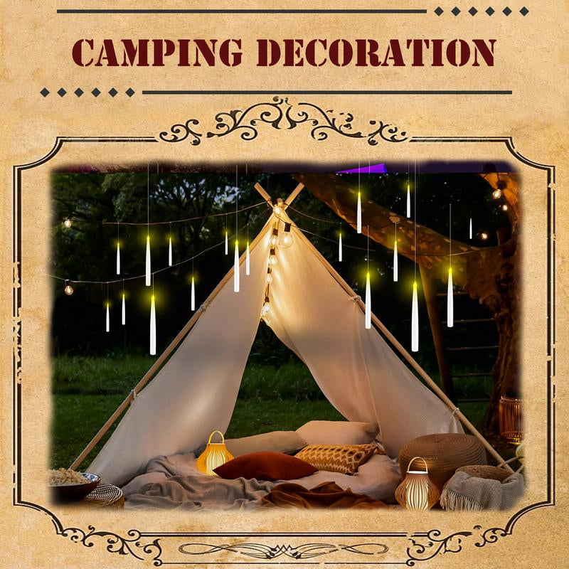 Floating Flameless Halloween Candles with Magic Wand Remote, 6.6" Hanging LED Taper Candles with Hooks & Fishing Line, Flickering Battery Operated Candles for Christmas, Windows, Spooky Indoor Outdoor Decor