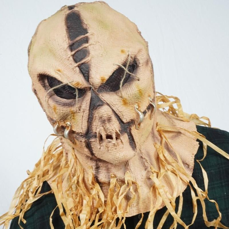 Evil Scarecrow Scary Halloween Costume Mask Latex Scare Crow Mask