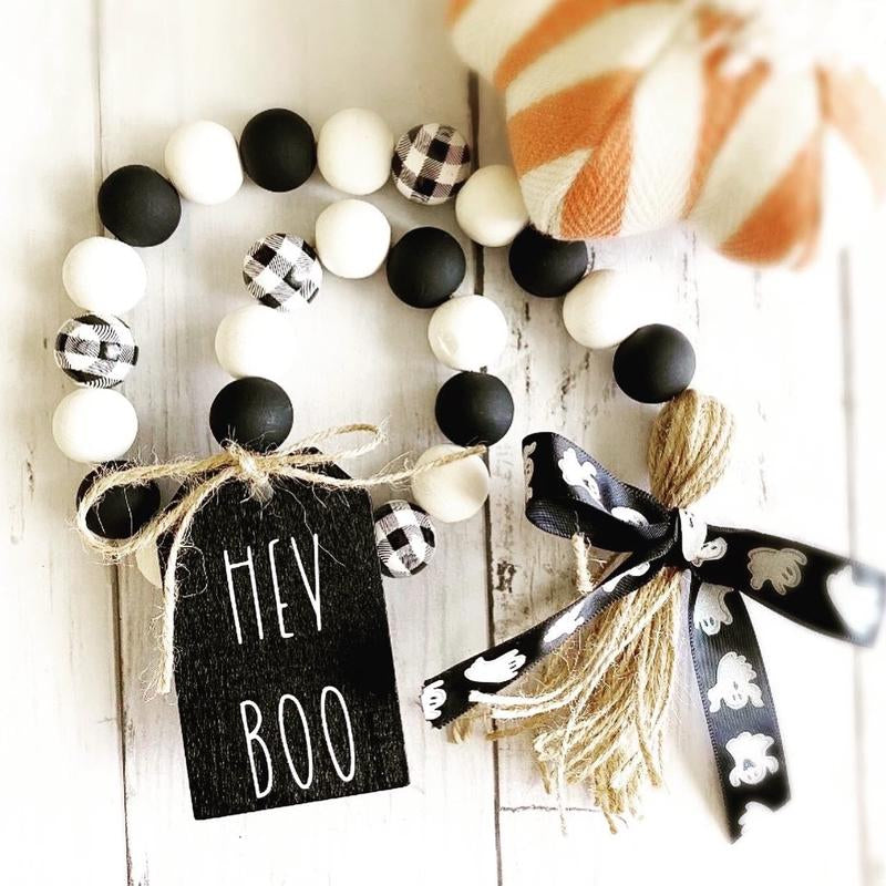 Halloween Beaded Garland, Halloween Decor, Halloween Farmhouse Bead Garland