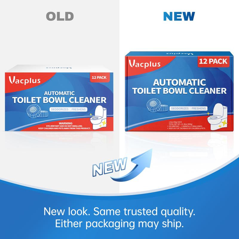 Vacplus Automatic Toilet Bowl Cleaner Tablets, Bathroom Toilet Tank Cleaner (12 -100PACK)