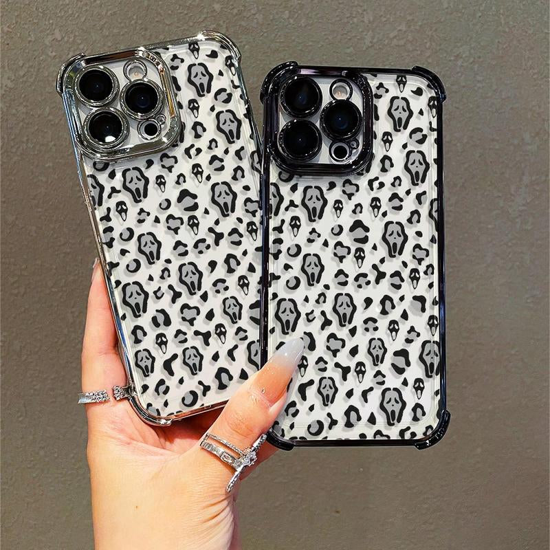 Scream Mask Mobile Phone Case, Designed with Spooky Faces and Wild Patterns, Suitable for Iphone 16, 15, 14, 13, 12 and 11 Pro Models, Made of TPU Material, and Provides Shockproof Protection. Perfect for Family, Friends, Children, Birthdays,Boyfriends, G