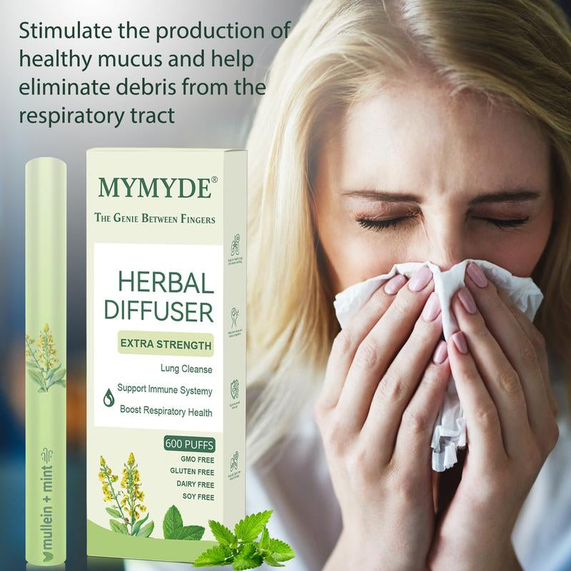 MYMYDE Thyme and Mint Extracts for Lung Detoxification and Oral Air Freshening, Herbal Diffusion Pen Relaxation Stick Solution