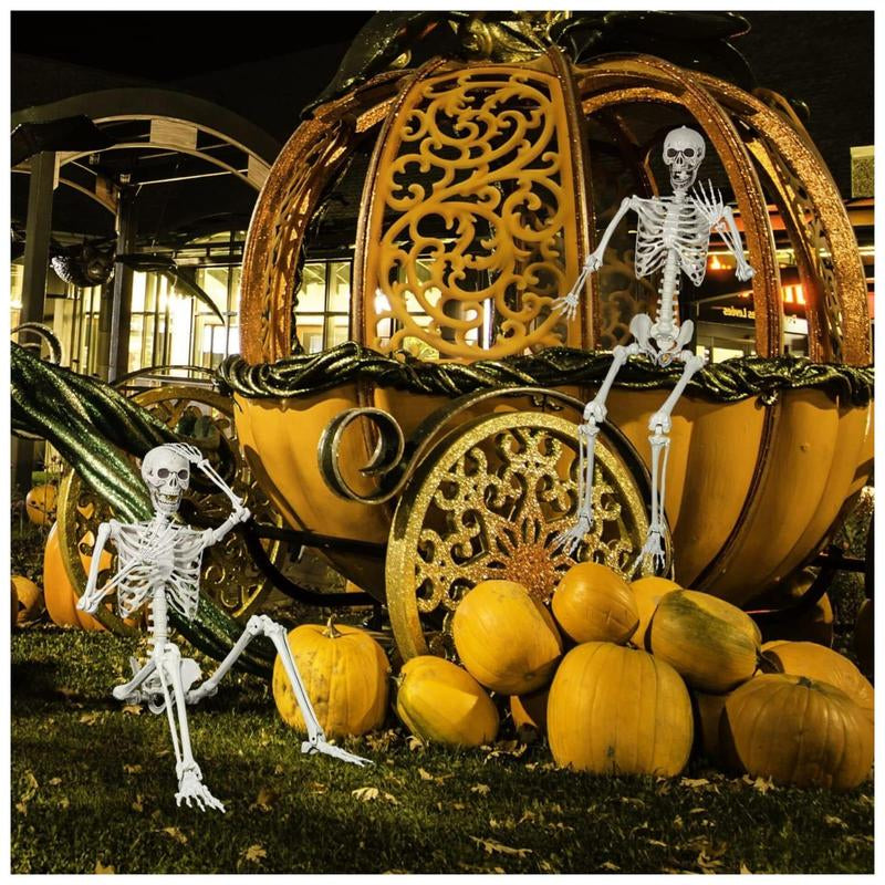 Life-Size 5.4Ft Posable Skeleton – Full Body Skeleton with Movable Joints for Spooky Halloween Decorations, Ornaments