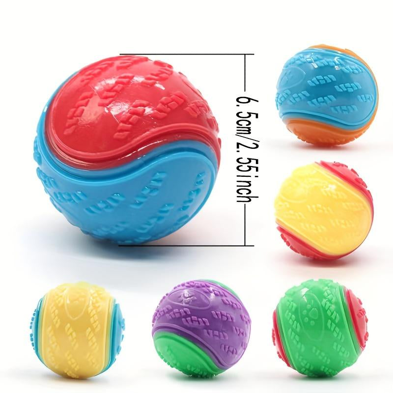 Squeaking Dog Ball Bright Durable High Elastic Rubber Toys Suitable for All Breeds Interactive Play Fun and Multi-Color Options