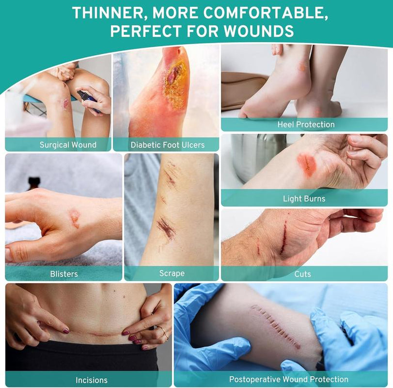 Amzfusfred Medical-Grade Hydrocolloid Bandage Roll Waterproof Flexible Hypoallergenic Latex-Free for Wound Care Secure Adhesion Semi-Transparent Comfortable Design