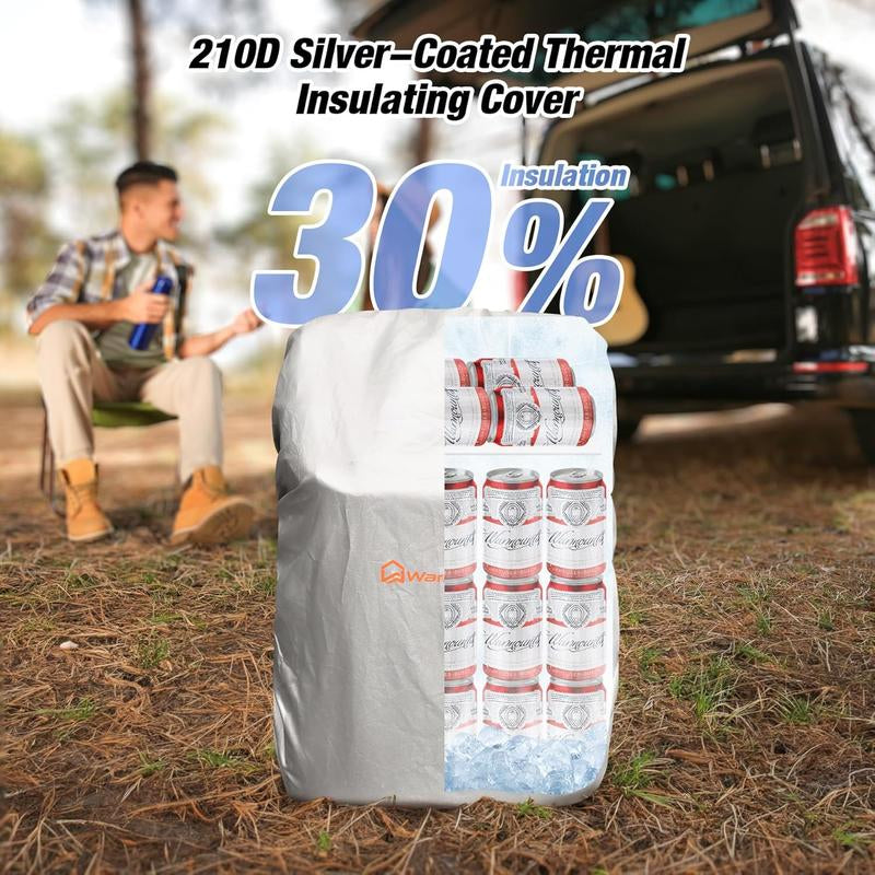 WARMOUNTS Soft Backpack Cooler Insulated Leakproof 36 Cans Collapsible Cooler Ice Chest Bag W/Insulating Cover&Leakproof PVC Bag, Lightweight, Cooler Backpack for Camping, Hiking, Picnic, Beach,Travel