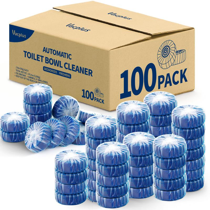 Vacplus Automatic Toilet Bowl Cleaner Tablets, Bathroom Toilet Tank Cleaner (12 -100PACK)