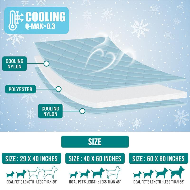 Petami Premium Cooling Dog Blanket - Reversible Fuzzy Cozy Pet Throw Blanket Bed Cover for Dogs Cats Puppies - 24X32 to 90X90 - Silky Hand Feel - Furniture Protector - Calming Comfortable - High Quality Cooling Nylon Polyester