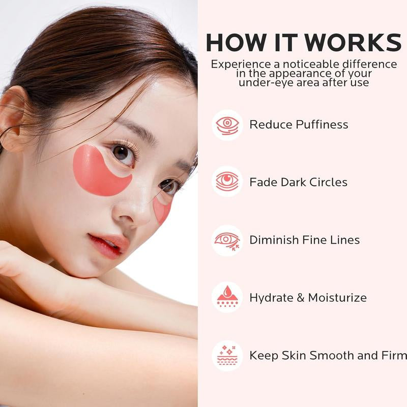Under Eye Patches for Puffiness: Dark Circles and Puffy Eyes Treatment Caffeine Eye Mask with Niacinamide Hyaluronic Acid - Smooth Wrinkles Reduce Eye Bags Undereye Gel Pad (30 Pairs)