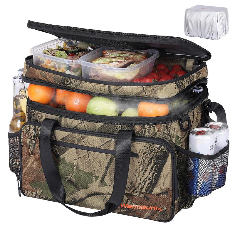 WARMOUNTS Soft Backpack Cooler Insulated Leakproof 36 Cans Collapsible Cooler Ice Chest Bag W/Insulating Cover&Leakproof PVC Bag, Lightweight, Cooler Backpack for Camping, Hiking, Picnic, Beach,Travel
