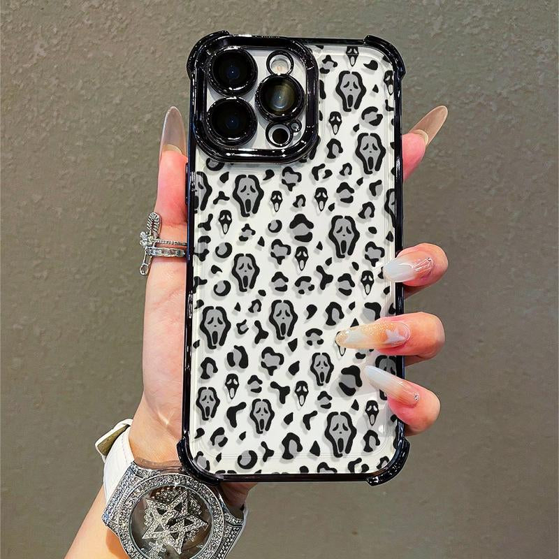 Scream Mask Mobile Phone Case, Designed with Spooky Faces and Wild Patterns, Suitable for Iphone 16, 15, 14, 13, 12 and 11 Pro Models, Made of TPU Material, and Provides Shockproof Protection. Perfect for Family, Friends, Children, Birthdays,Boyfriends, G