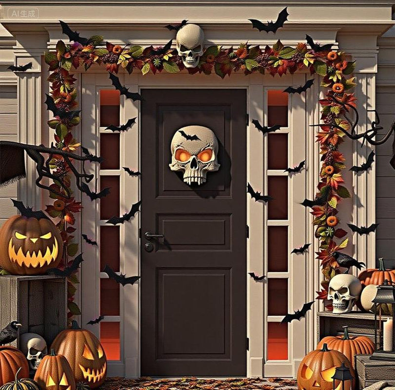 Bougerv 3D Bat Design LED Decorations 12Pcs/24Pcs Set Spooky Ornaments for Home Party Festival Halloween Easy Install Wall Stickers Smooth Application - Decorative(Non-Remote)