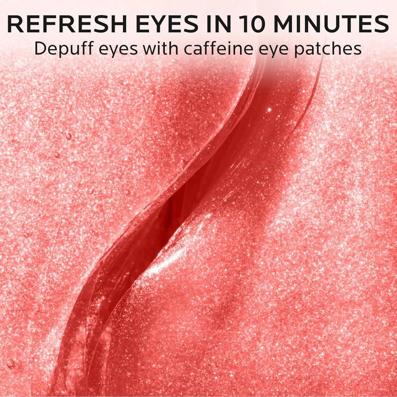 Under Eye Patches for Puffiness: Dark Circles and Puffy Eyes Treatment Caffeine Eye Mask with Niacinamide Hyaluronic Acid - Smooth Wrinkles Reduce Eye Bags Undereye Gel Pad (30 Pairs)