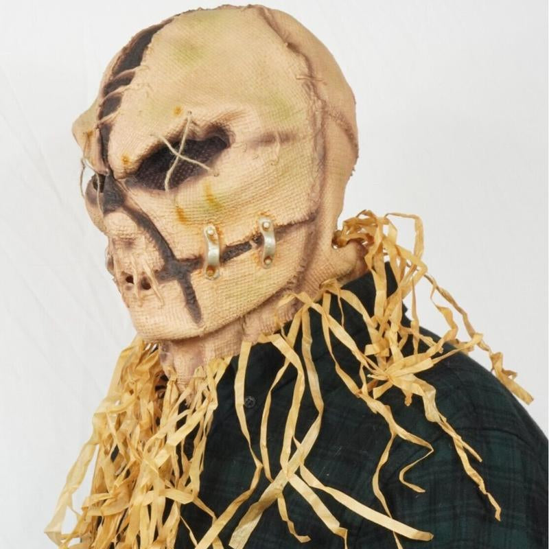 Evil Scarecrow Scary Halloween Costume Mask Latex Scare Crow Mask