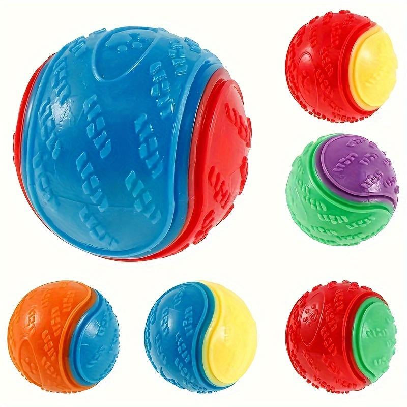 Squeaking Dog Ball Bright Durable High Elastic Rubber Toys Suitable for All Breeds Interactive Play Fun and Multi-Color Options