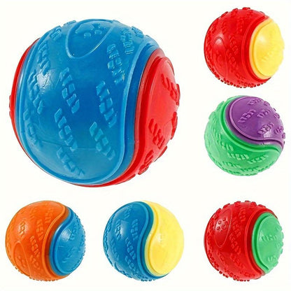 Squeaking Dog Ball Bright Durable High Elastic Rubber Toys Suitable for All Breeds Interactive Play Fun and Multi-Color Options
