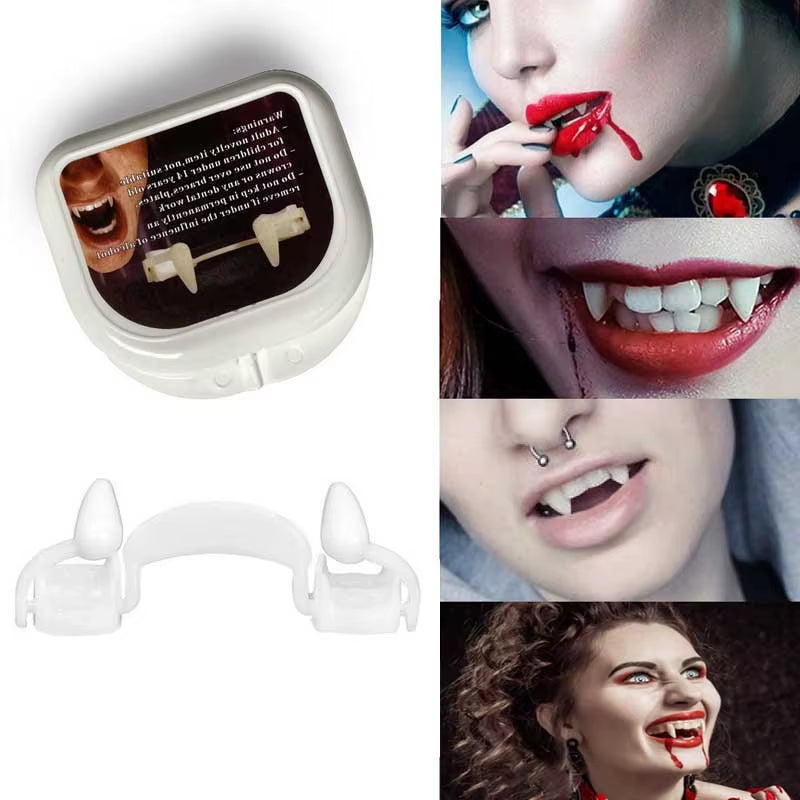 New Retractable Teeth Halloween Vampire Teeth Cosplay Supplies Props Teeth Zombie Fangs Vampire Dracula Teeth Dentures Fangs