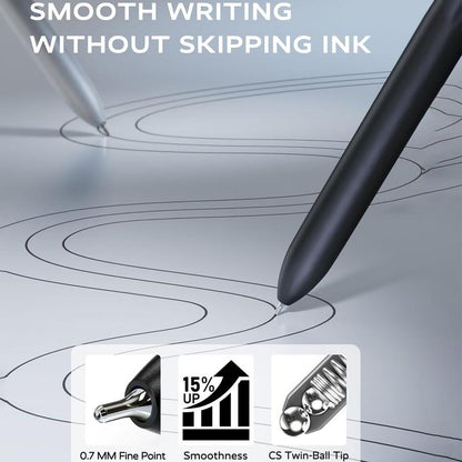 Black Gel Pens, 6Pcs 0.7Mm Quick Dry Black Ink Pens with 3 Extra Refills, Fine Point Smooth Writing Pens for Journaling, Office, Note Taking, School Supplies, Nurse Aesthetic(Black Gray White&Gradient)