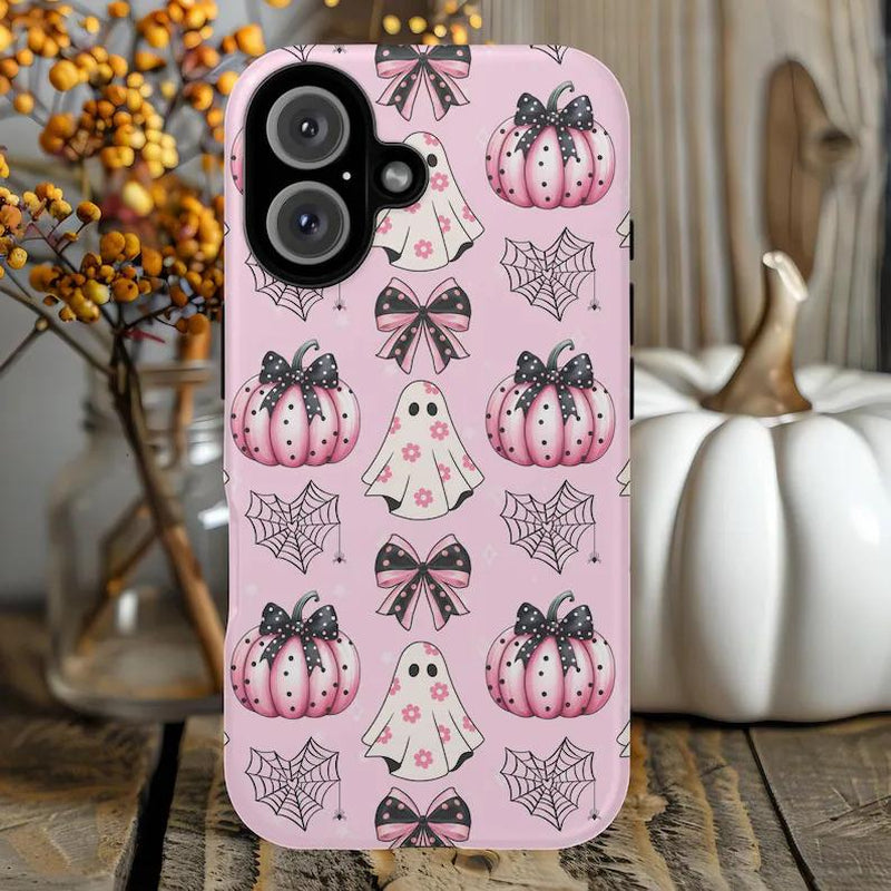 Spooky Coquette Iphone Case, Halloween Samsung Phone Case, Ghost Phone Case, Halloween Lover Gift, Coquette Case for Iphone, Bow Phone Case
