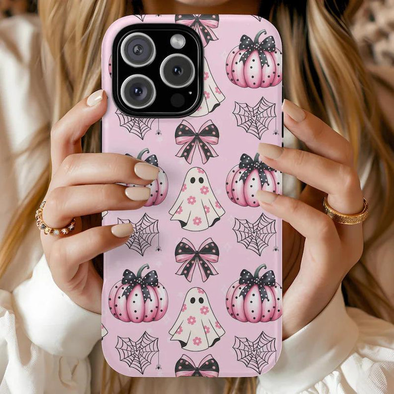 Spooky Coquette Iphone Case, Halloween Samsung Phone Case, Ghost Phone Case, Halloween Lover Gift, Coquette Case for Iphone, Bow Phone Case