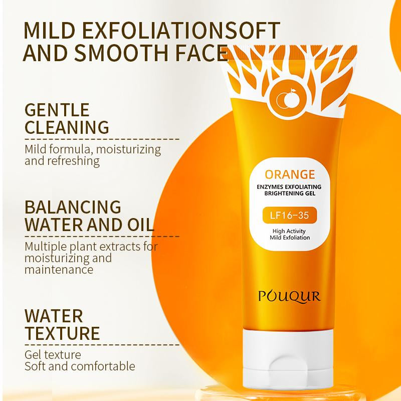 Vitamin C Orange Exfoliating Gel Gel Deeply Cleans Facial Skin,Brightening Facial Exfoliator, Dead Skin Remover
