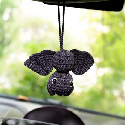 Halloween 2025,Decor,Crochet,Ghost Pumpkin Rearview Mirror Charm,Hanging Car Charm, Handmade Halloween Ornament, Amigurumi Spooky Cute Décor, Durable Yarn, Easy to Hang, Fits Car Mirror Doors Walls Trees, Multi, Holiday