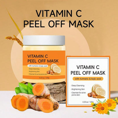 Turmeric Vitamin C Clay Mask for Dark Spots, Dull Skin, Blackheads, Skincare Facial Mask for Cleansing Pores, Moisturizing and Improve Uneven Skin Tone Hydrating Powder