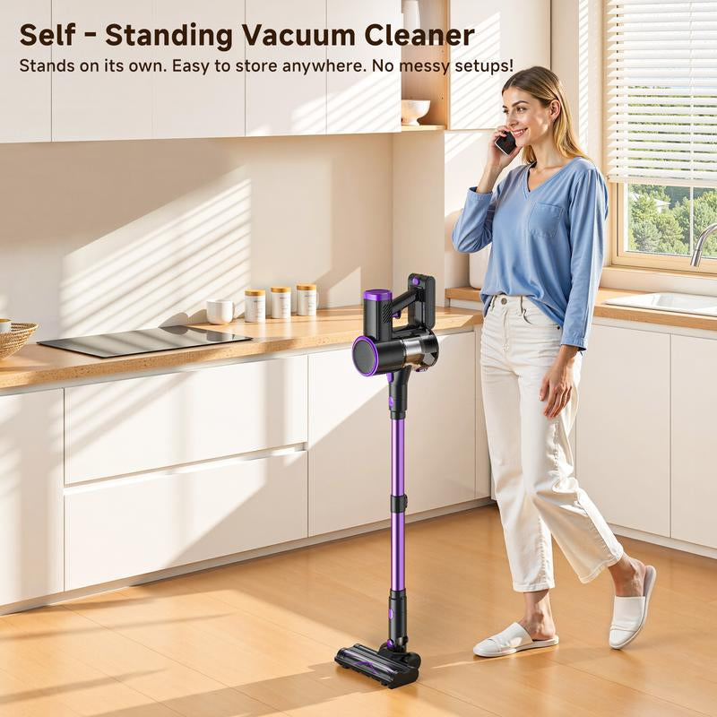 [Home Essential] Cordless Stick Vacuum Cleaner with 35Kpa Suction, anti - Tangle Brush and Upgraded Green Light, Ideal for Home Cleaning