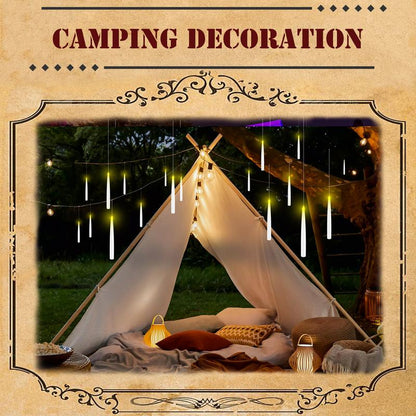 Floating Flameless Halloween Candles with Magic Wand Remote, 6.6" Hanging LED Taper Candles with Hooks & Fishing Line, Flickering Battery Operated Candles for Christmas, Windows, Spooky Indoor Outdoor Decor