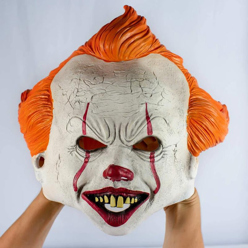 It Mask Pennywise Scary Clown Halloween Masks for Adult Men Women Horror Full Face Cosplay Costume Party Prop Halloween Festival Mask Halloween Festival Adjustable
