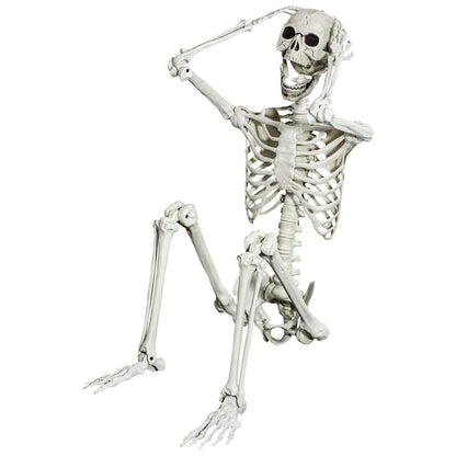 Life-Size 5.4Ft Posable Skeleton – Full Body Skeleton with Movable Joints for Spooky Halloween Decorations, Ornaments
