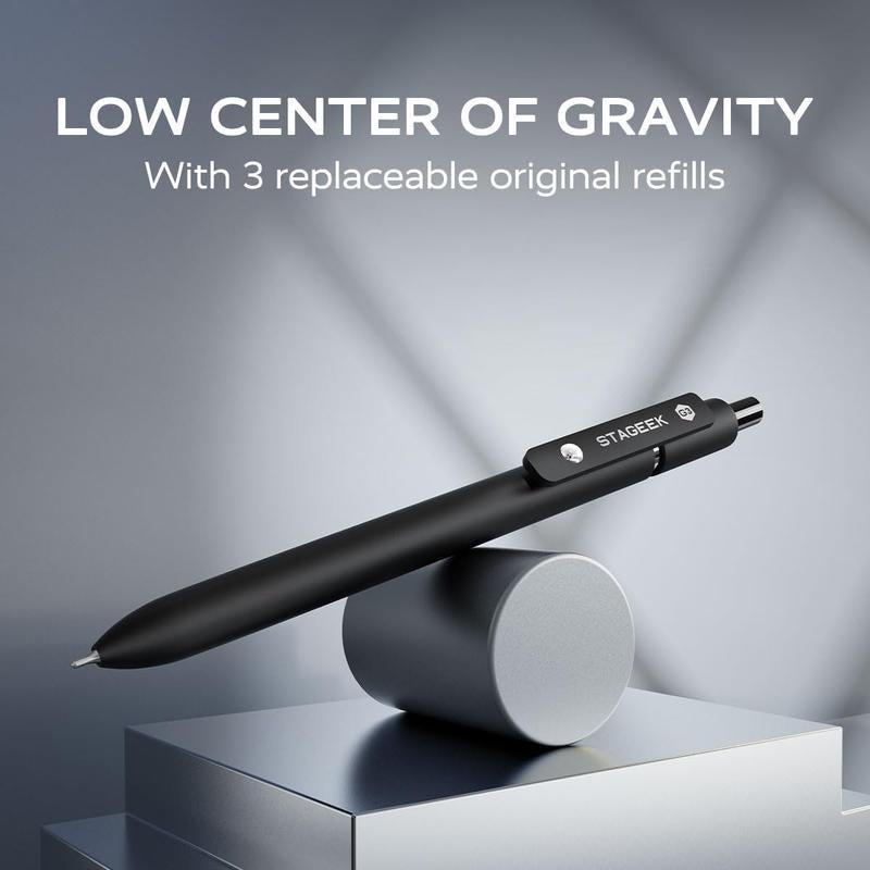 Black Gel Pens, 6Pcs 0.7Mm Quick Dry Black Ink Pens with 3 Extra Refills, Fine Point Smooth Writing Pens for Journaling, Office, Note Taking, School Supplies, Nurse Aesthetic(Black Gray White&Gradient)