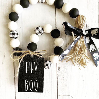 Halloween Beaded Garland, Halloween Decor, Halloween Farmhouse Bead Garland