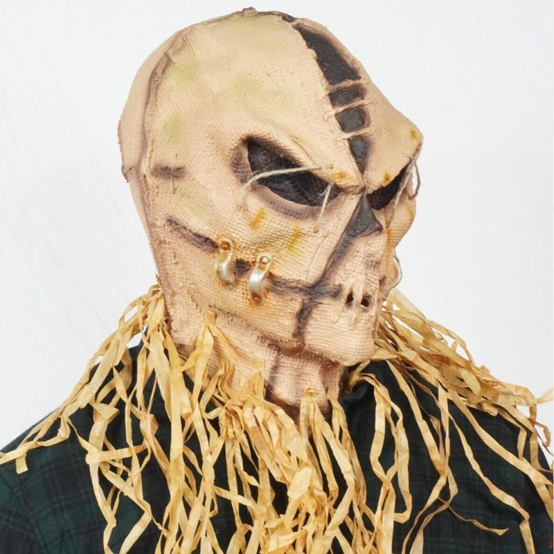 Evil Scarecrow Scary Halloween Costume Mask Latex Scare Crow Mask