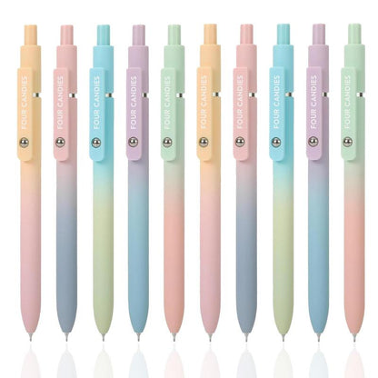 Black Gel Pens, 6Pcs 0.7Mm Quick Dry Black Ink Pens with 3 Extra Refills, Fine Point Smooth Writing Pens for Journaling, Office, Note Taking, School Supplies, Nurse Aesthetic(Black Gray White&Gradient)