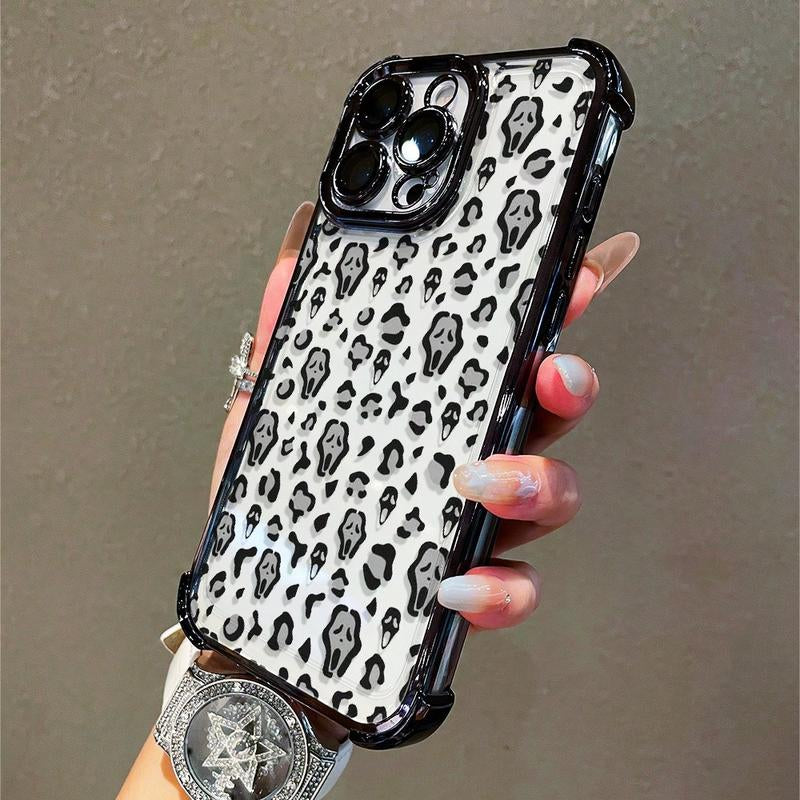 Scream Mask Mobile Phone Case, Designed with Spooky Faces and Wild Patterns, Suitable for Iphone 16, 15, 14, 13, 12 and 11 Pro Models, Made of TPU Material, and Provides Shockproof Protection. Perfect for Family, Friends, Children, Birthdays,Boyfriends, G