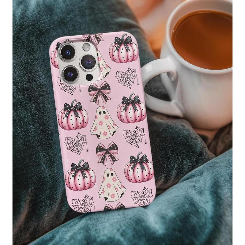 Spooky Coquette Iphone Case, Halloween Samsung Phone Case, Ghost Phone Case, Halloween Lover Gift, Coquette Case for Iphone, Bow Phone Case