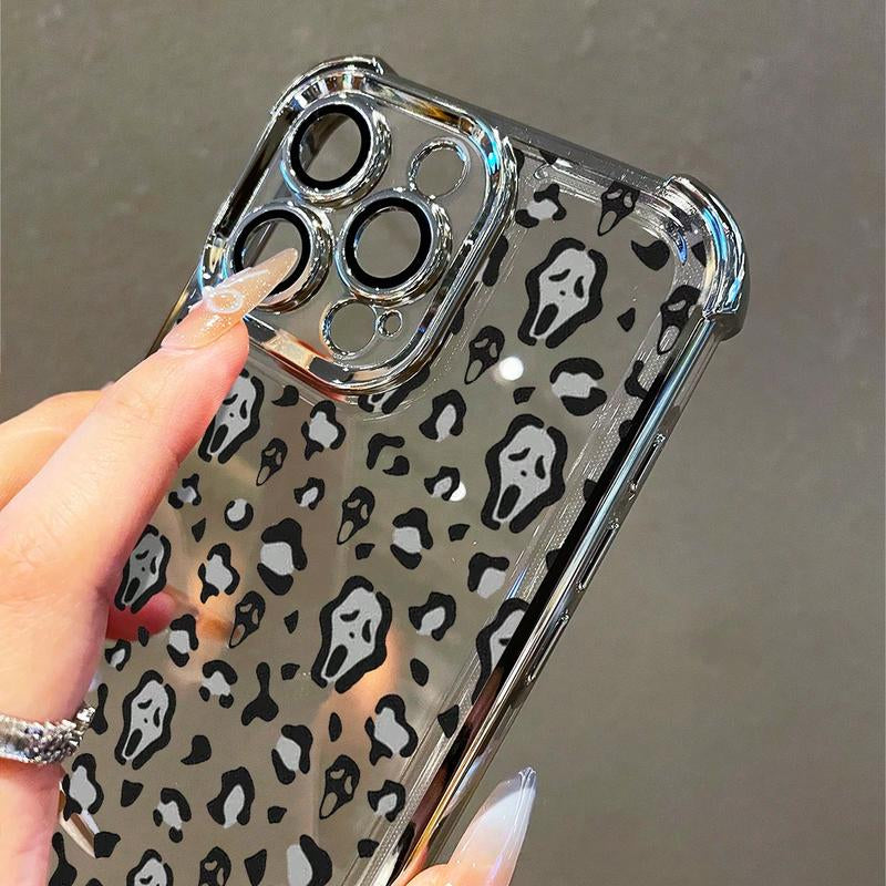 Scream Mask Mobile Phone Case, Designed with Spooky Faces and Wild Patterns, Suitable for Iphone 16, 15, 14, 13, 12 and 11 Pro Models, Made of TPU Material, and Provides Shockproof Protection. Perfect for Family, Friends, Children, Birthdays,Boyfriends, G